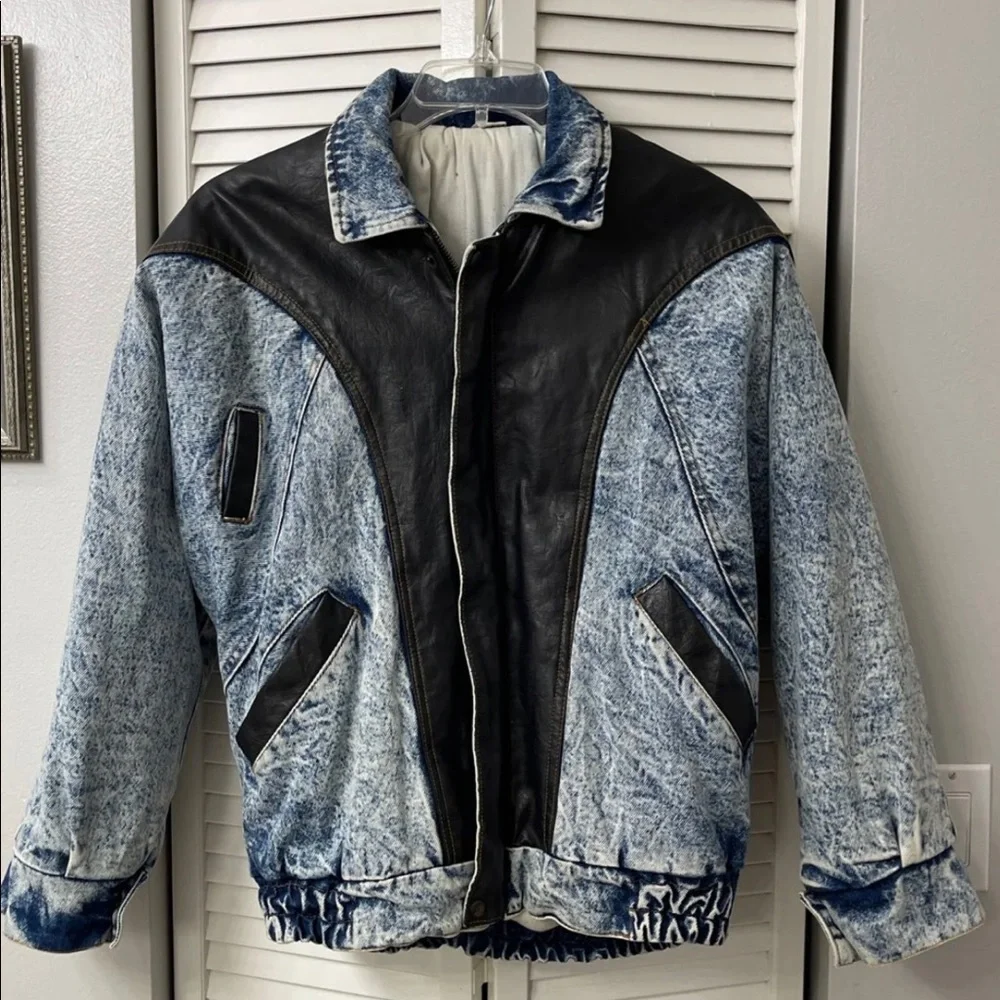 🌟Host Pick🌟EUC Denim/Leather Jacket (heavily lined) - Picture 1 of 8